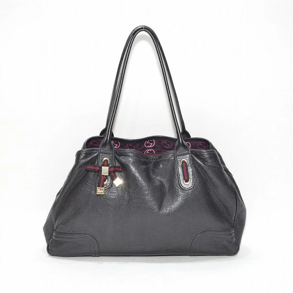 GUCCI Princy Leather Tote Bag Black